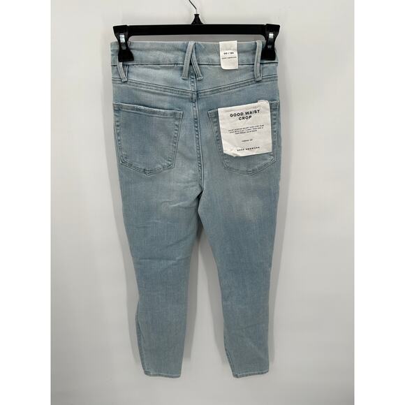 GOOD AMERICAN NWT GOOD WAIST SKINNY CROPPED JEANS in Blue635 // 00 (24) - Picture 10 of 11